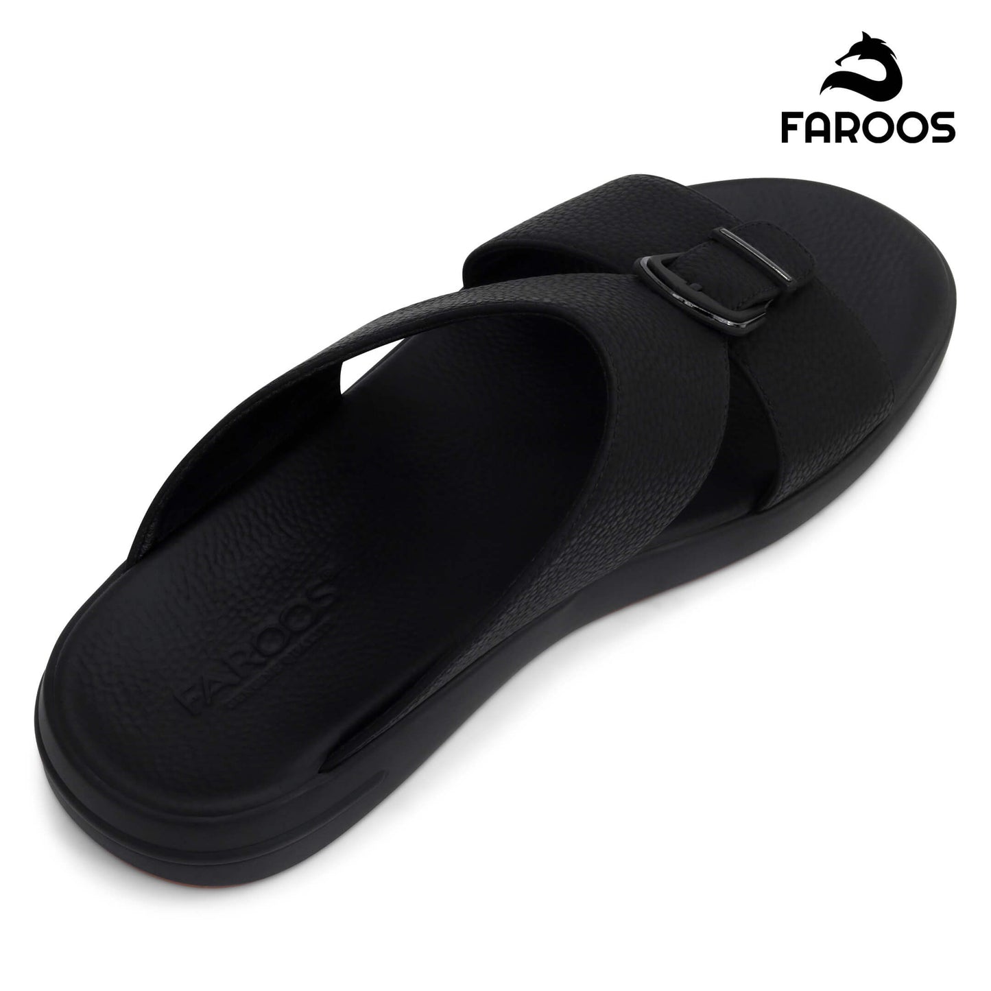 Faroos[F428]M208 Full Black Gents Arabic Sandal