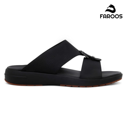 Faroos[F428]M208 Full Black Gents Arabic Sandal