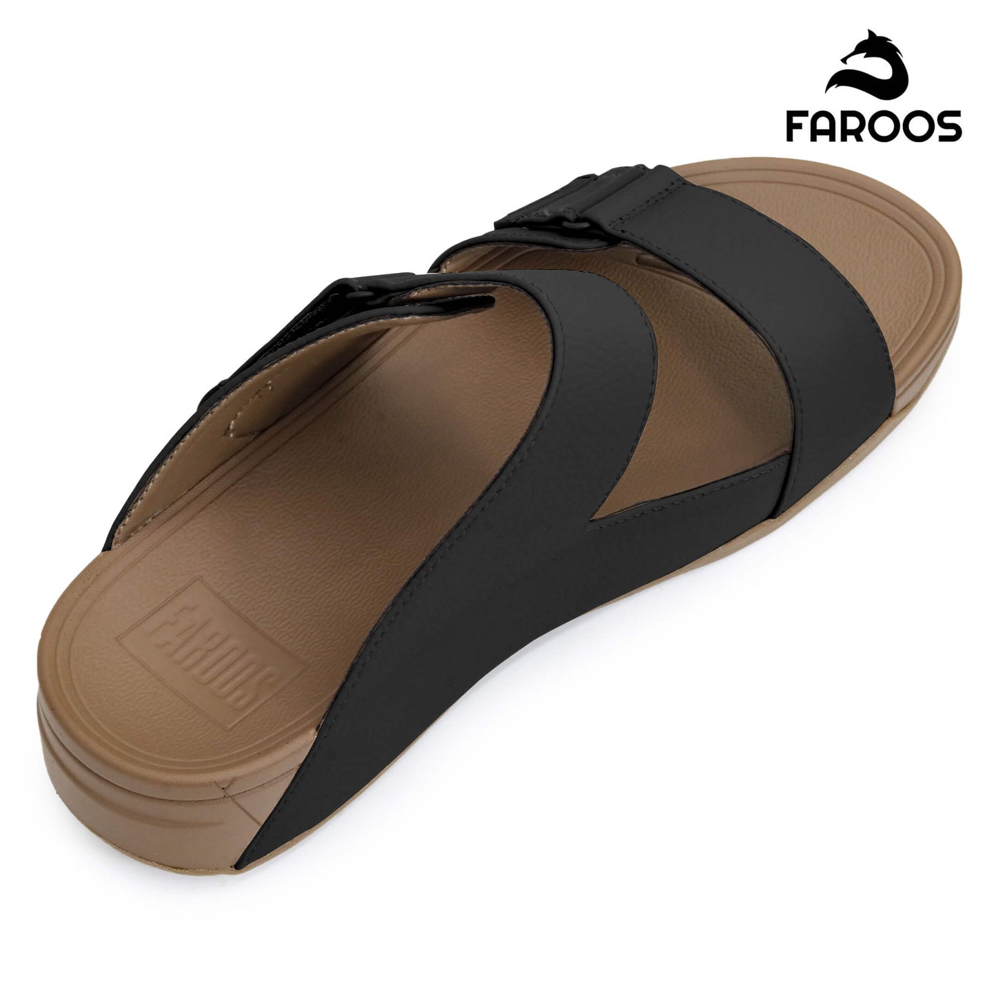 Faroos[F441]M124 Black Gents Arabic Sandal