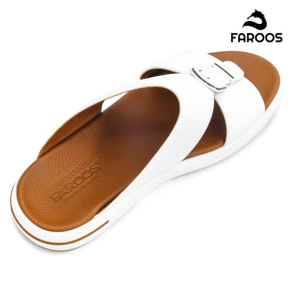 Faroos[F429]M208 White Gents Arabic Sandal