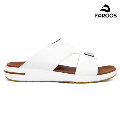 Faroos[F433]M201 White Gents Arabic Sandal