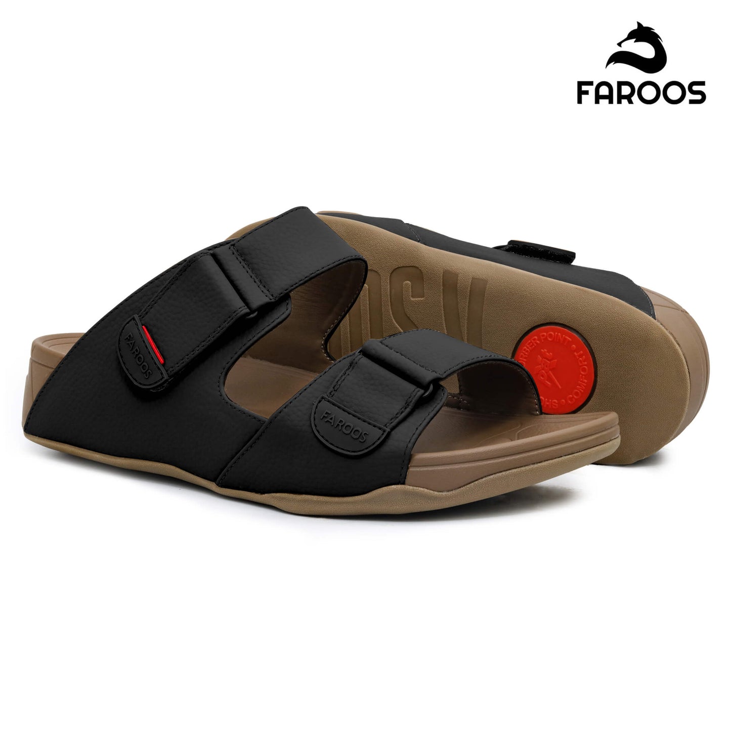 Faroos[F441]M124 Black Gents Arabic Sandal