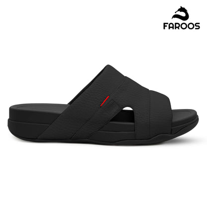 Faroos[F520]M002 Full Black Gents Arabic Sandal