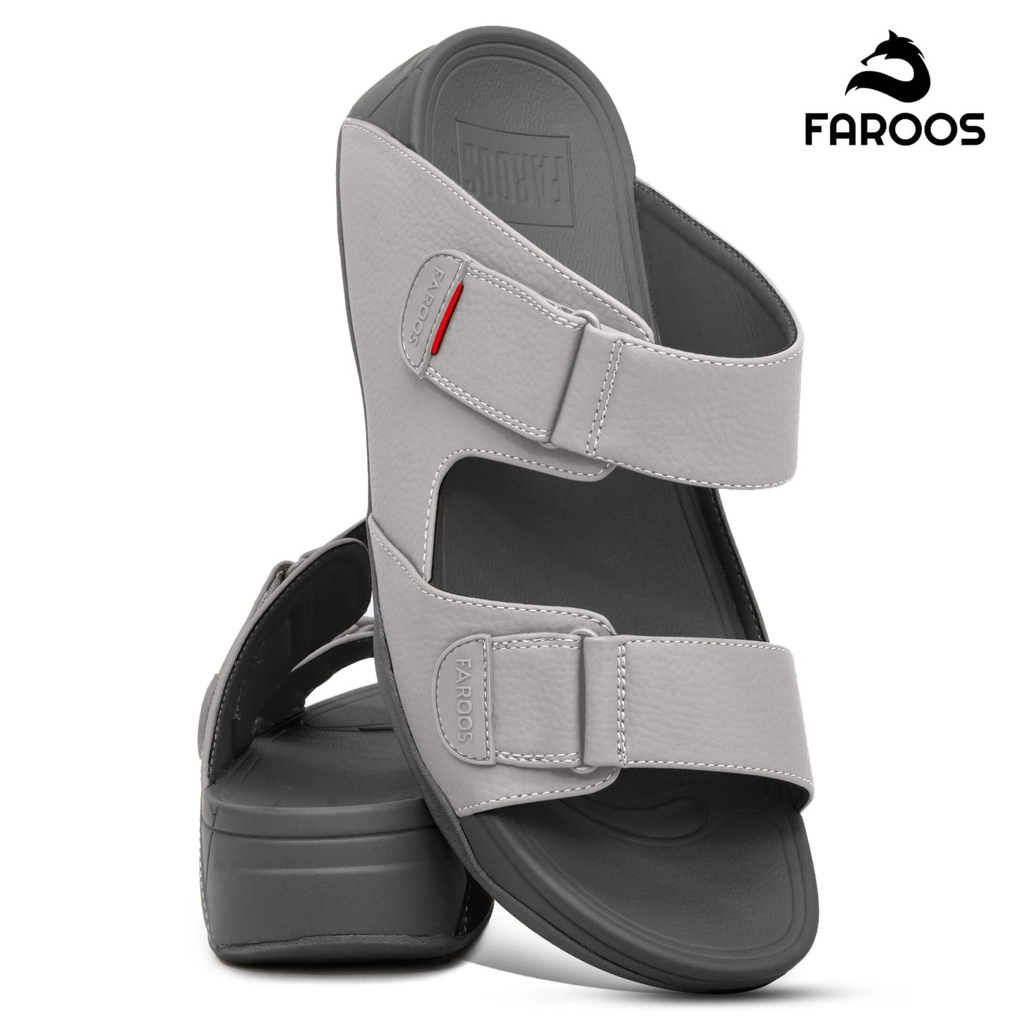 Faroos[F442]M124 Grey Gents Arabic Sandal