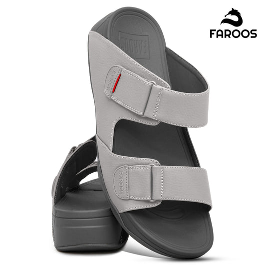 Faroos[F442]M124 Grey Gents Arabic Sandal