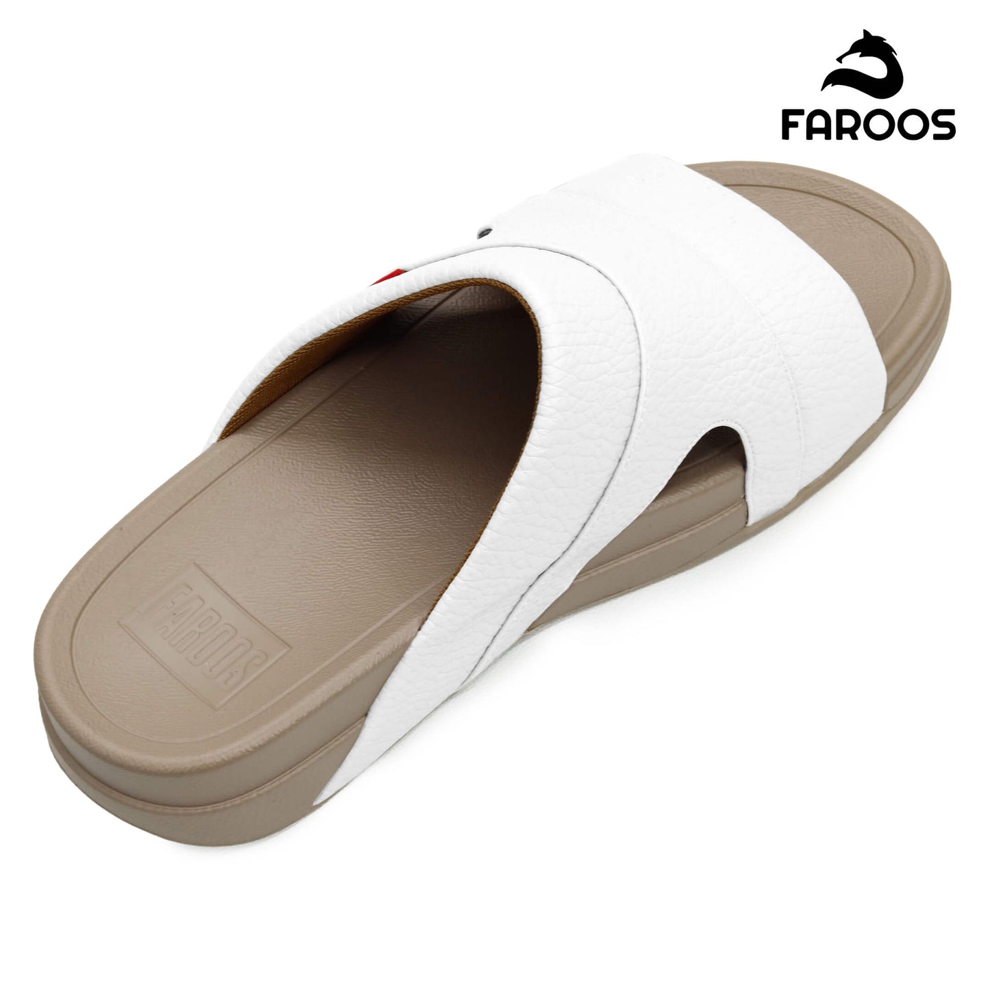 Faroos[F522]M002 White Gents Arabic Sandal