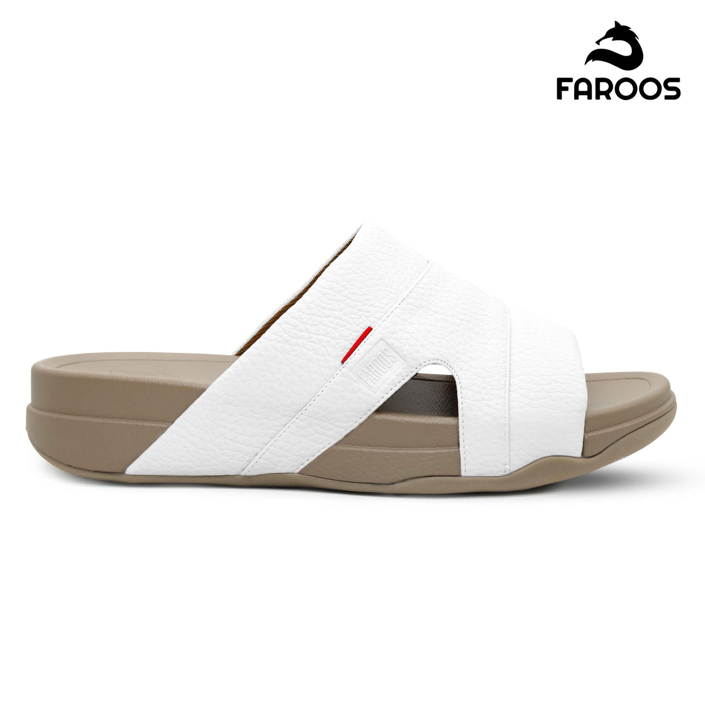 Faroos[F522]M002 White Gents Arabic Sandal