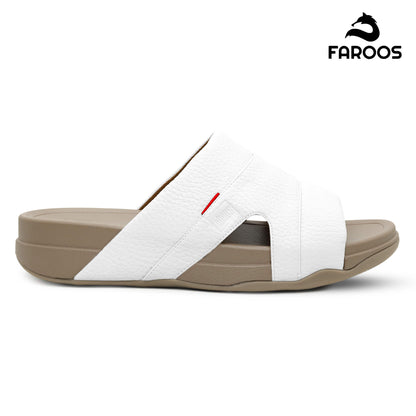 Faroos[F522]M002 White Gents Arabic Sandal
