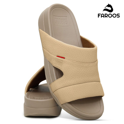 Faroos[F523]M002 Beige Gents Arabic Sandal