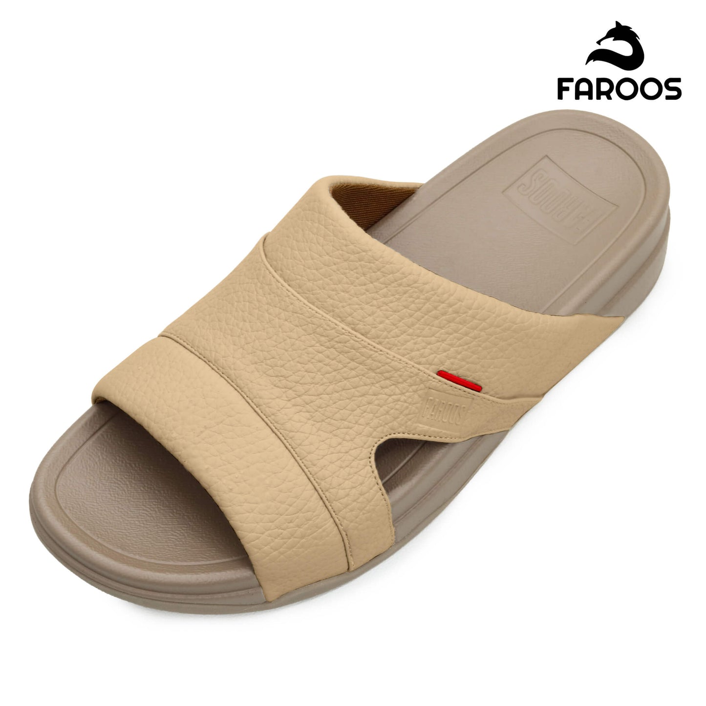 Faroos[F523]M002 Beige Gents Arabic Sandal