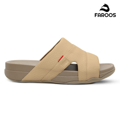 Faroos[F523]M002 Beige Gents Arabic Sandal