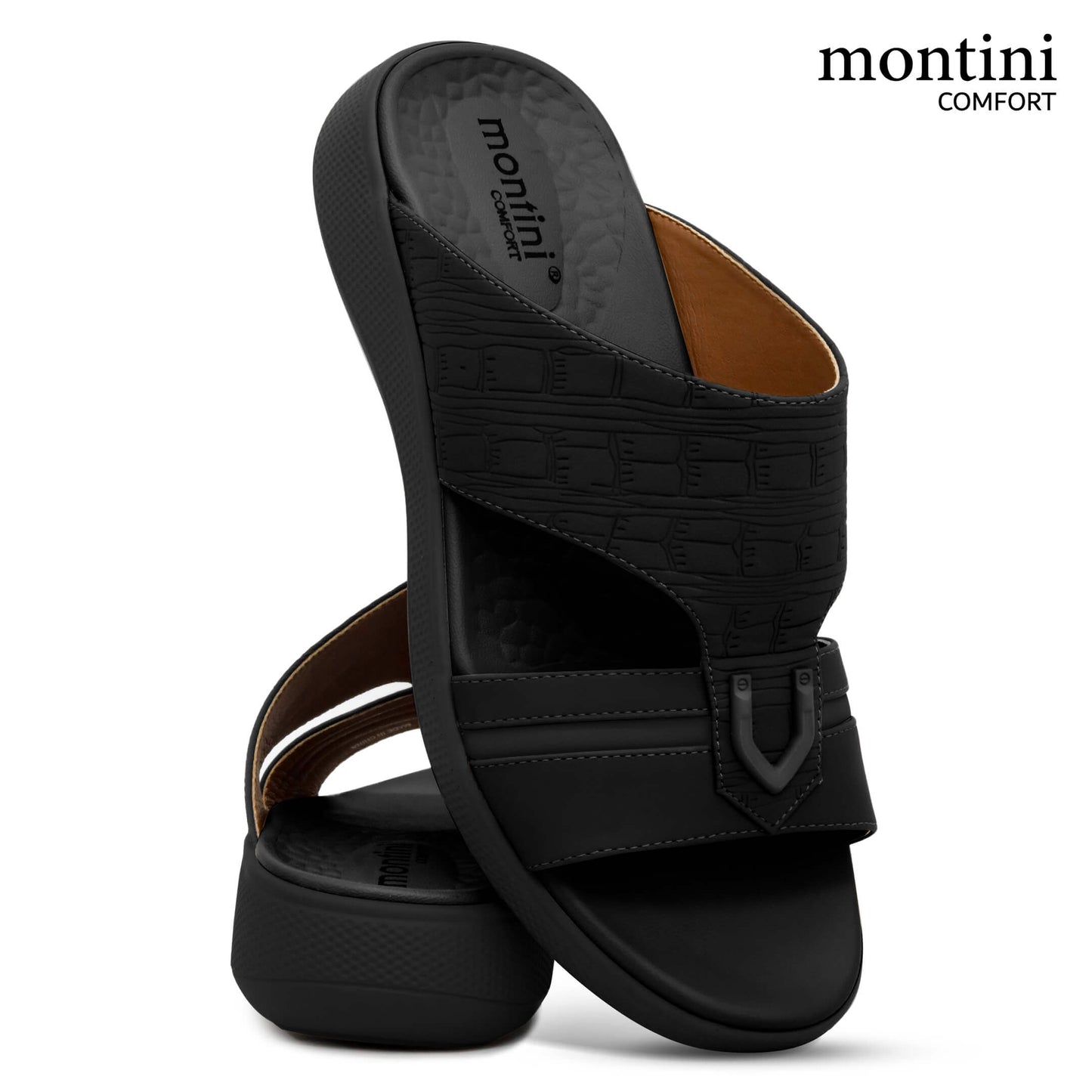 Montini M014(C89) Full Black Gents Arabic Sandal