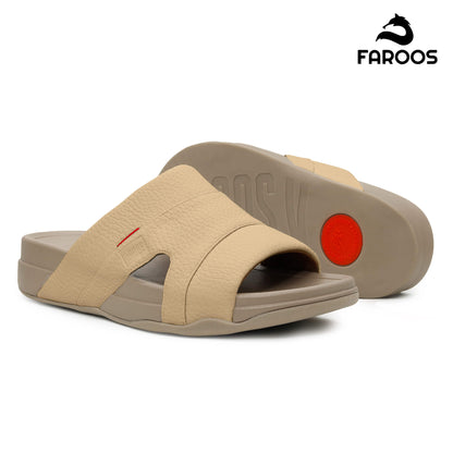 Faroos[F523]M002 Beige Gents Arabic Sandal
