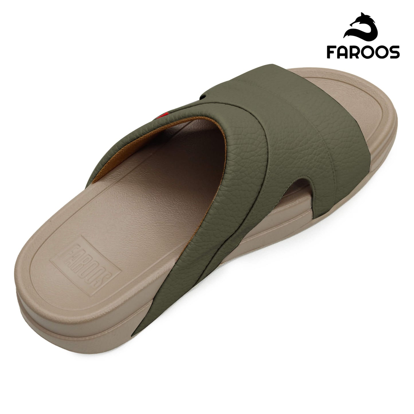 Faroos[F527]M002 Truffle Gents Arabic Sandal