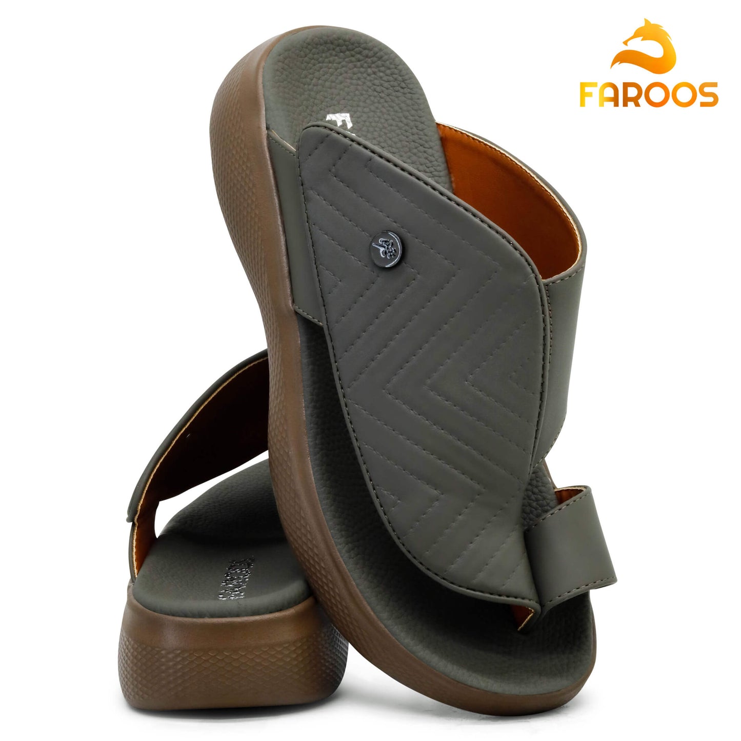 Faroos[F226]M004 Olive Gents Arabic Sandal