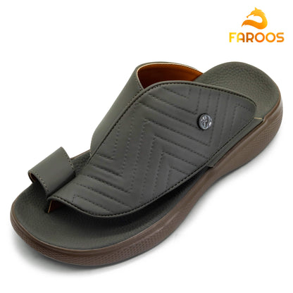 Faroos[F226]M004 Olive Gents Arabic Sandal