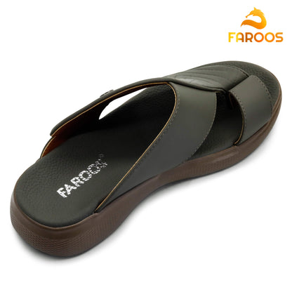 Faroos[F226]M004 Olive Gents Arabic Sandal
