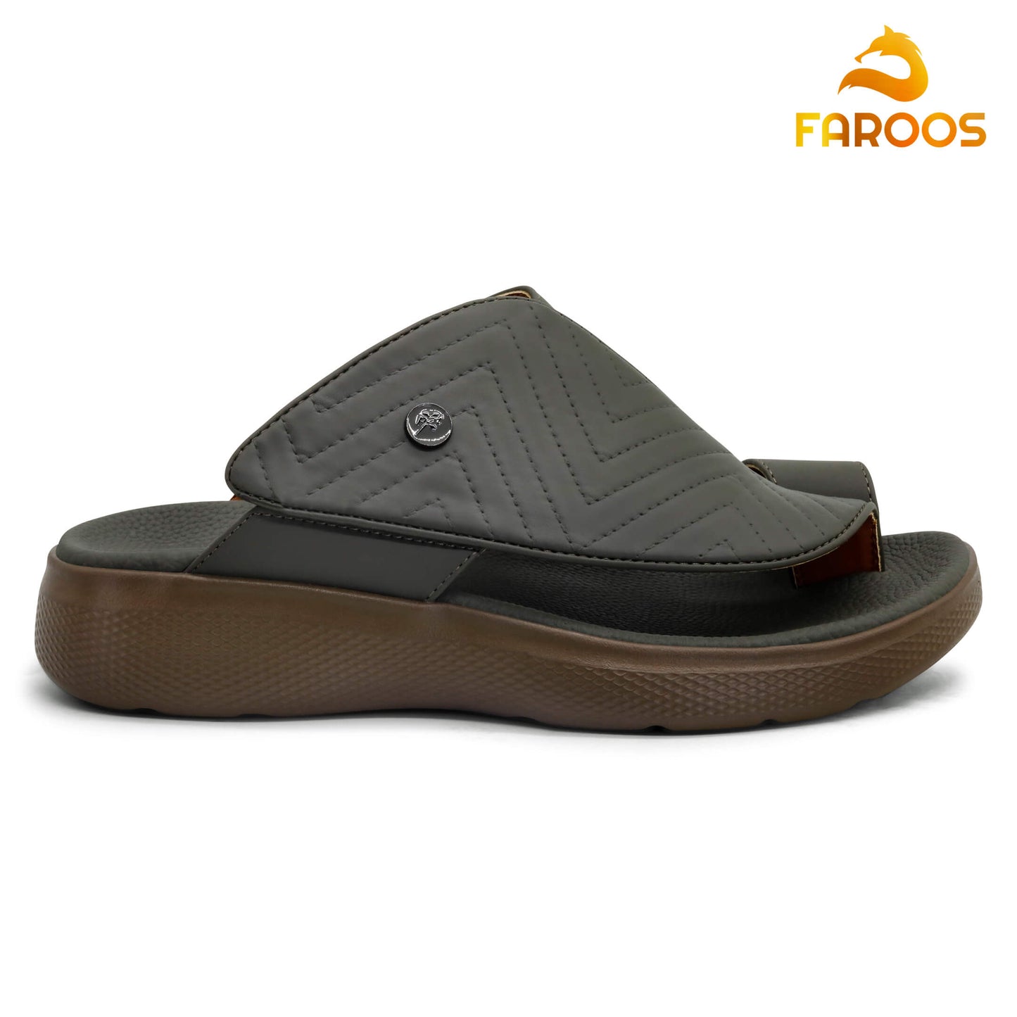Faroos[F226]M004 Olive Gents Arabic Sandal