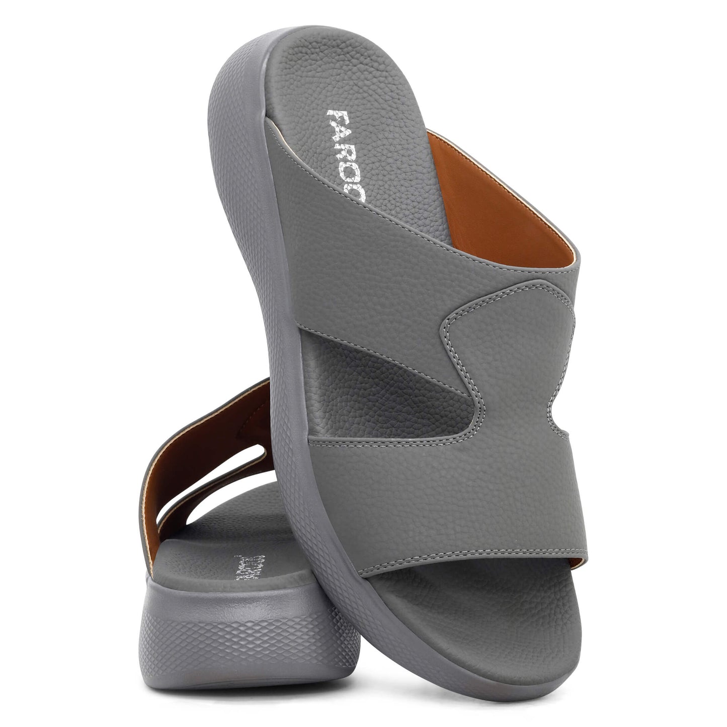 Faroos[F418]M072 Gray Gents Arabic Sandal