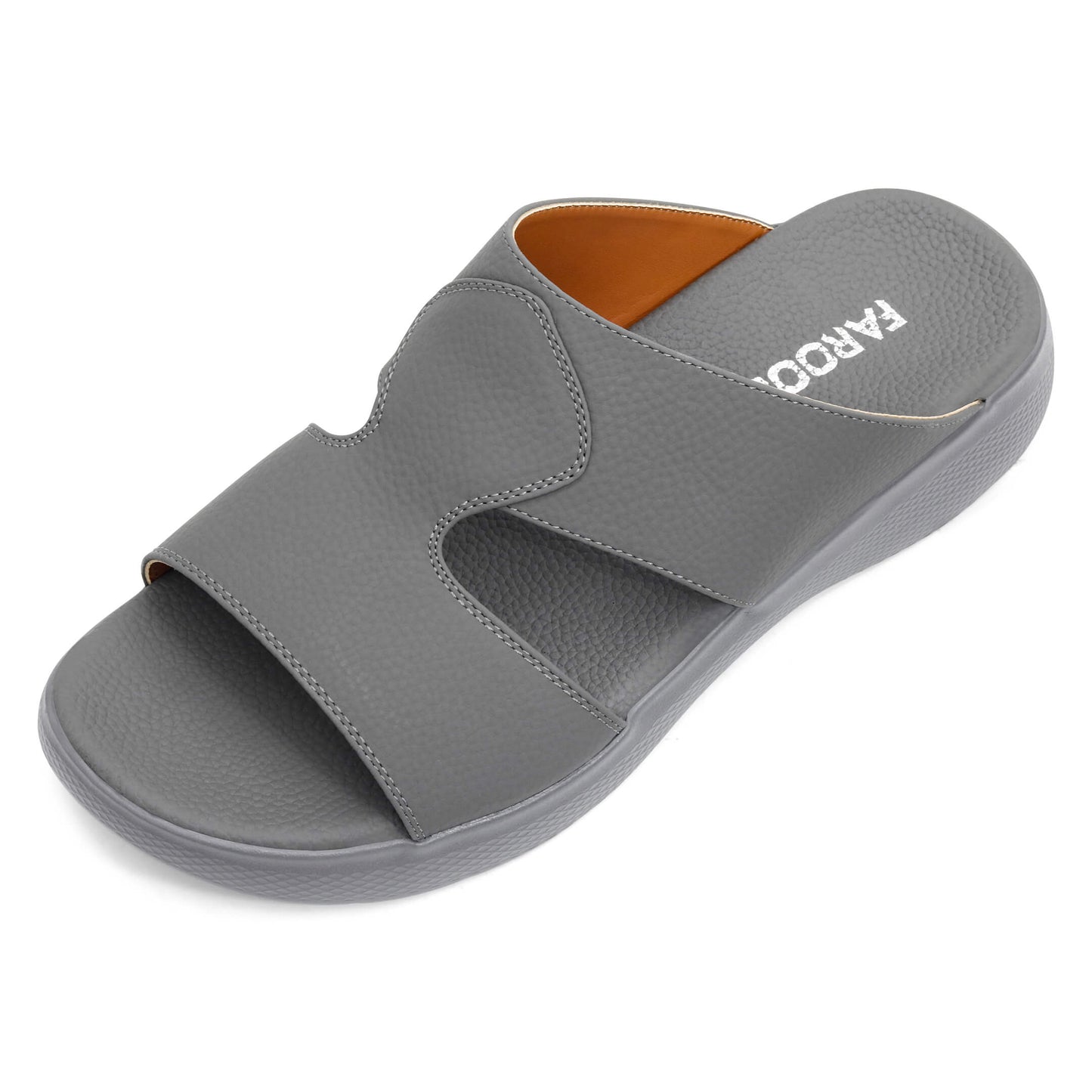 Faroos[F418]M072 Gray Gents Arabic Sandal