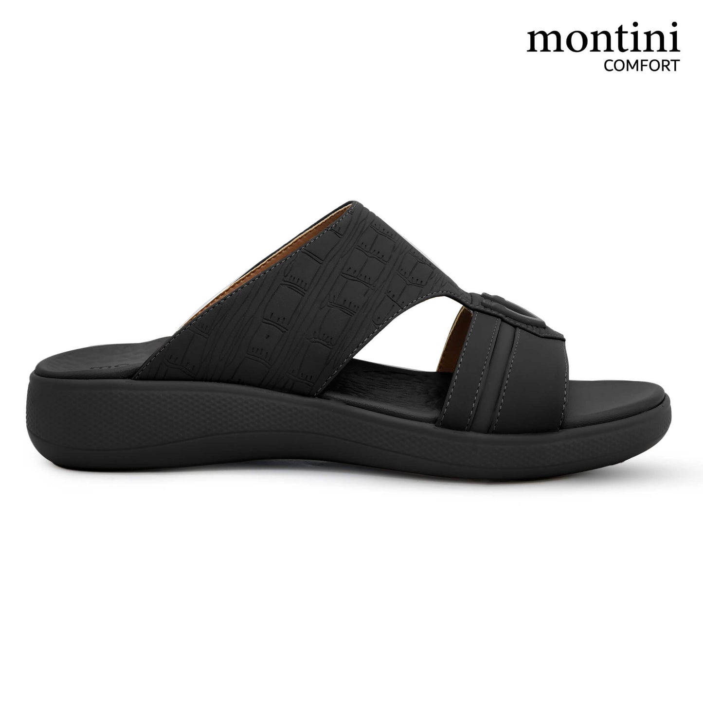 Montini M014(C89) Full Black Gents Arabic Sandal
