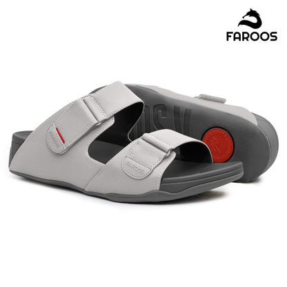 Faroos[F442]M124 Grey Gents Arabic Sandal