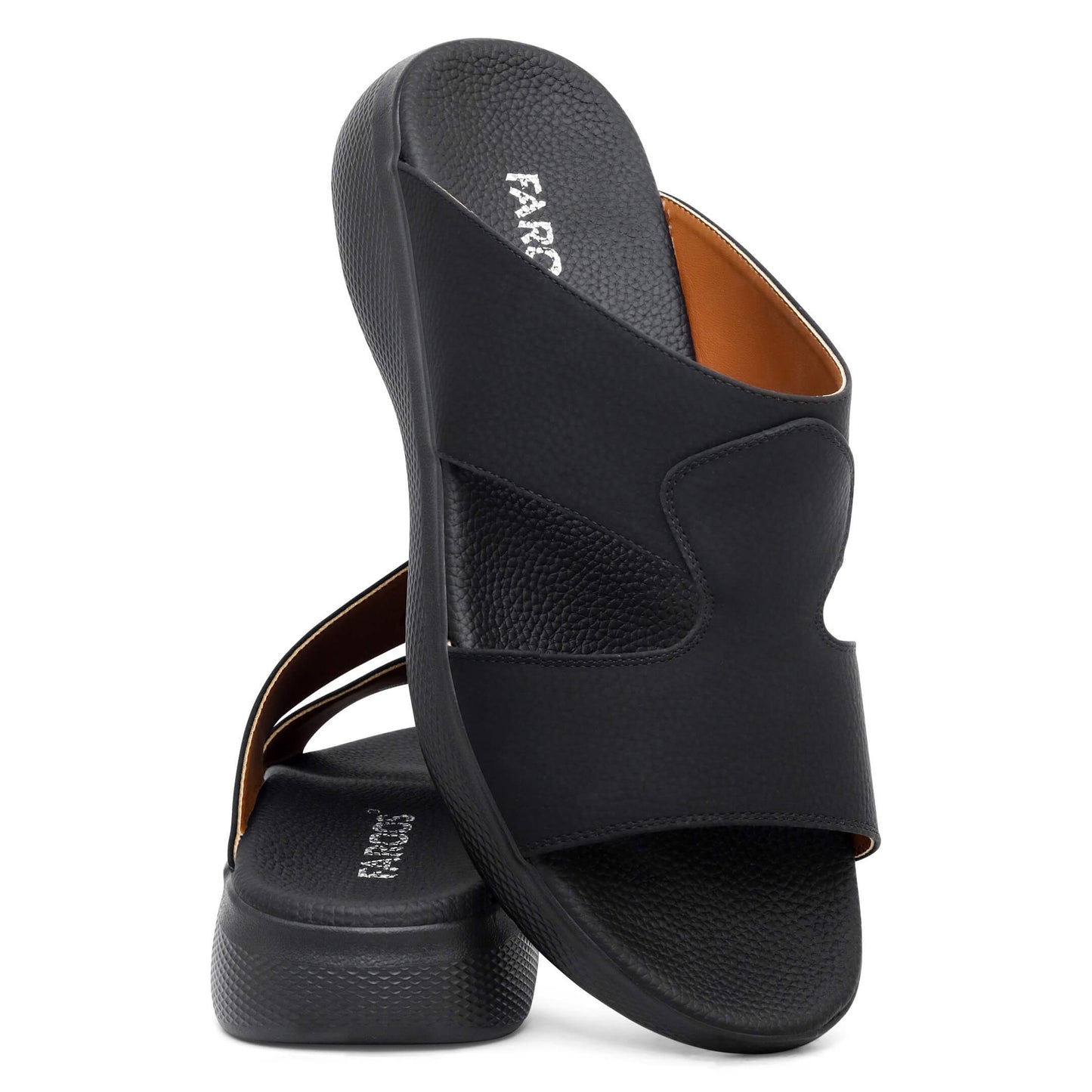 Faroos[F417]M072 Black Gents Arabic Sandal