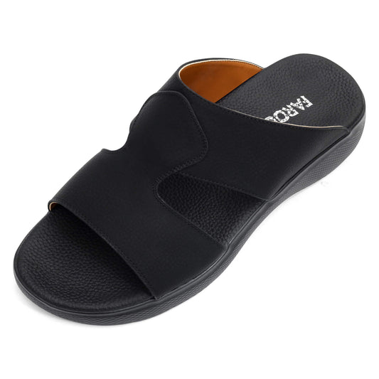 Faroos[F417]M072 Black Gents Arabic Sandal