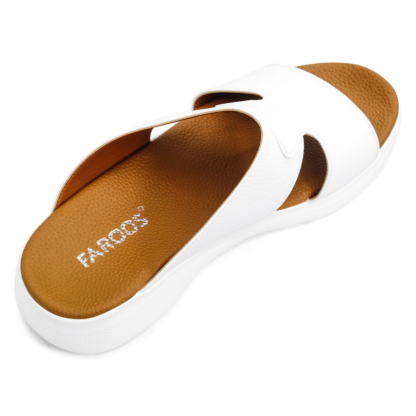 Faroos[F419]M072 White Gents Arabic Sandal
