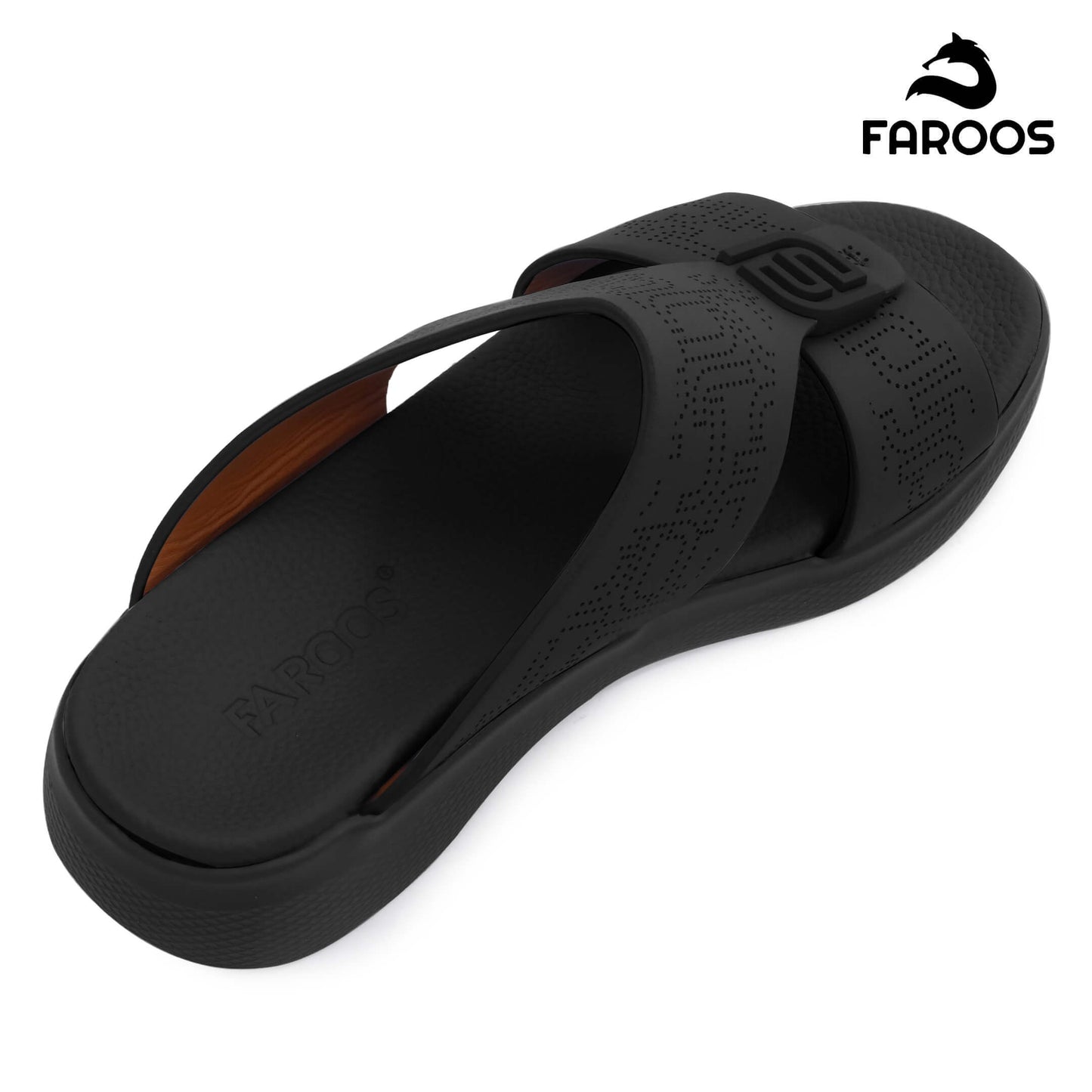 Faroos[F502]M022 Black Gents Arabic Sandal