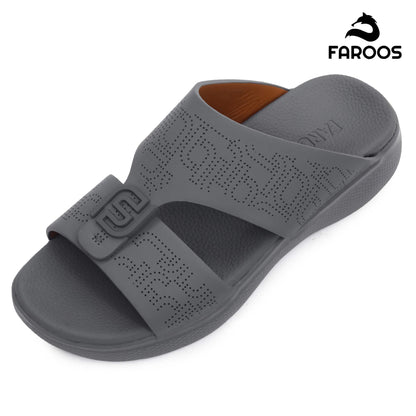 Faroos[F503]M022 Grey Gents Arabic Sandal