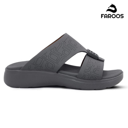 Faroos[F503]M022 Grey Gents Arabic Sandal