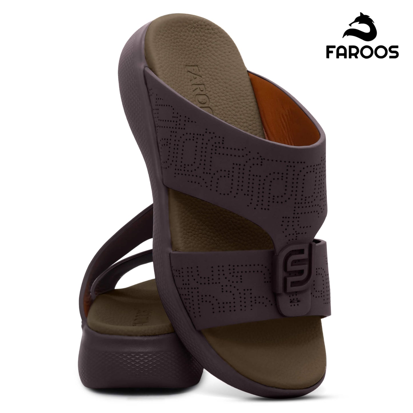 Faroos[F505]M022 Brown Gents Arabic Sandal