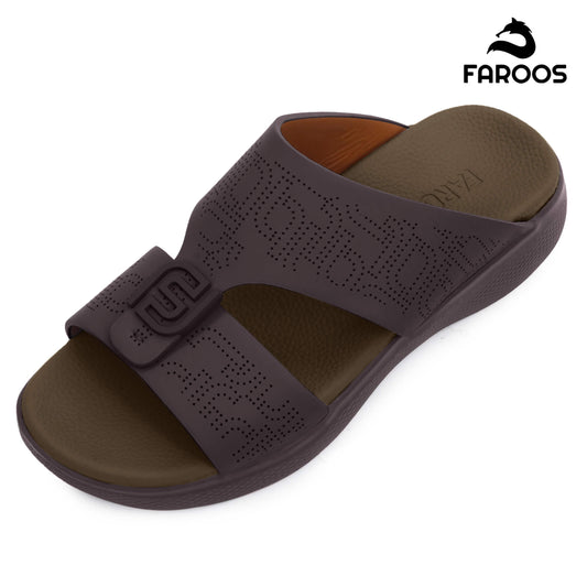 Faroos[F505]M022 Brown Gents Arabic Sandal