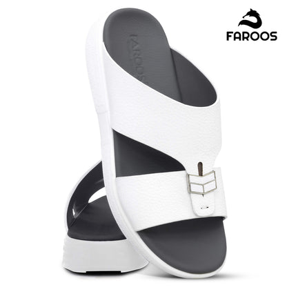 Faroos[F487]M090 White Gents Arabic Sandal