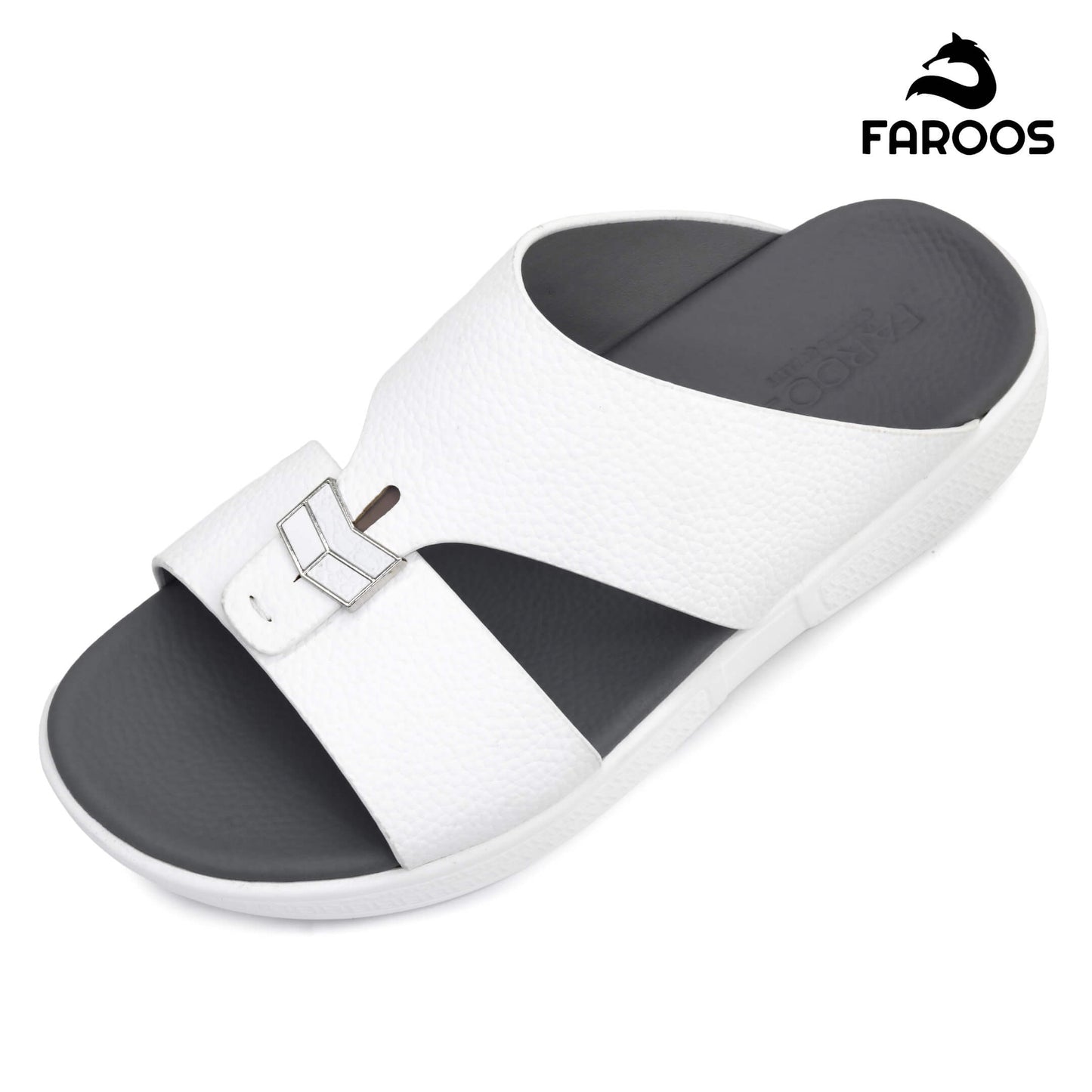 Faroos[F487]M090 White Gents Arabic Sandal