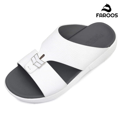 Faroos[F487]M090 White Gents Arabic Sandal