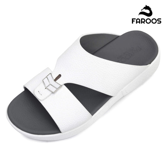 Faroos[F487]M090 White Gents Arabic Sandal