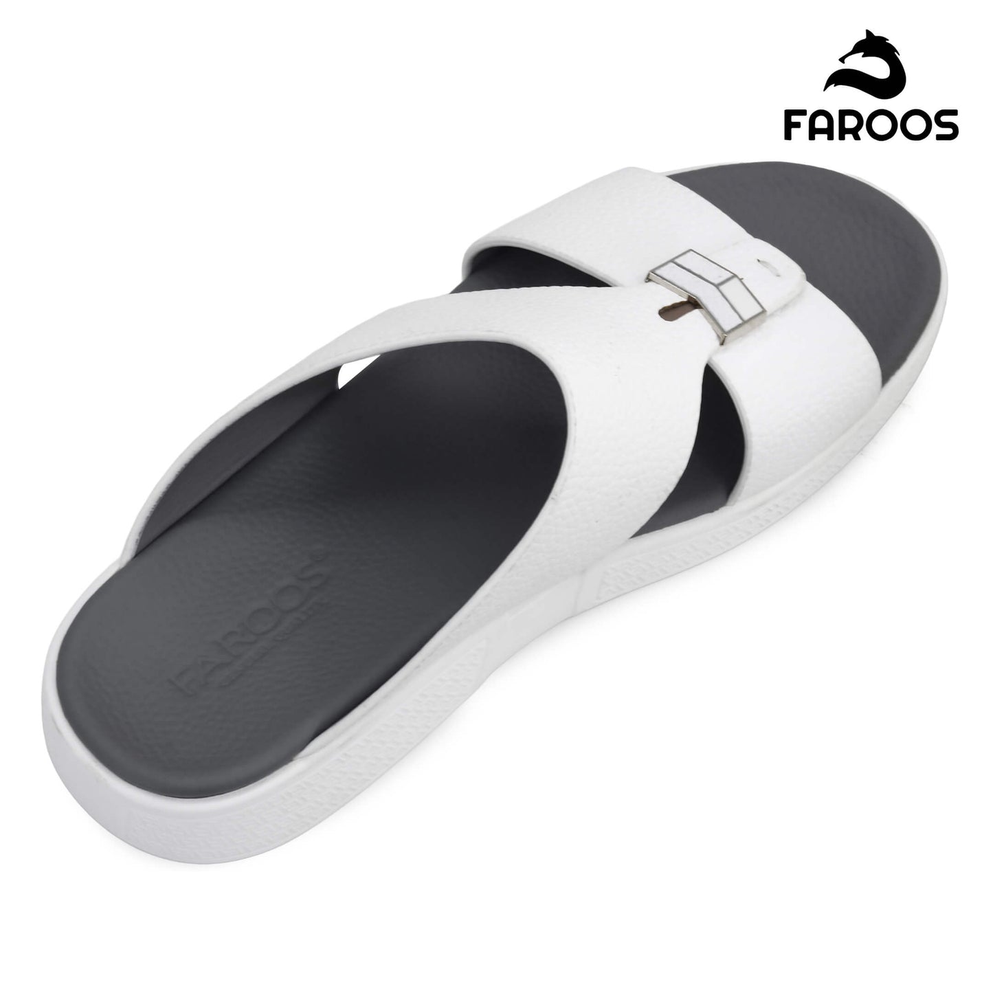 Faroos[F487]M090 White Gents Arabic Sandal