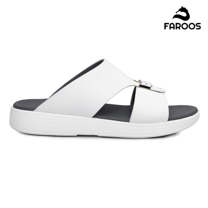 Faroos[F487]M090 White Gents Arabic Sandal