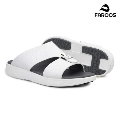 Faroos[F487]M090 White Gents Arabic Sandal