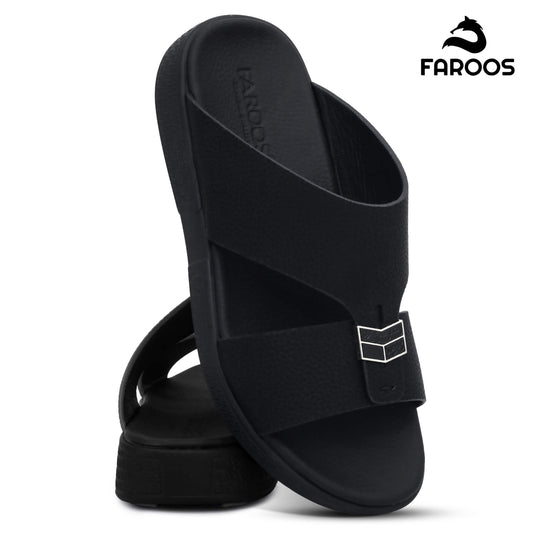 Faroos[F488]M090 Black Gents Arabic Sandal