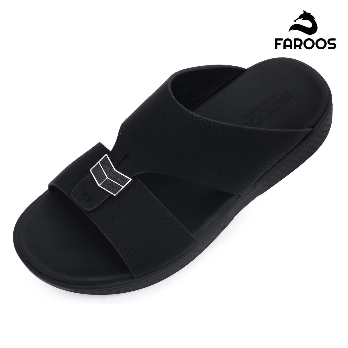 Faroos[F488]M090 Black Gents Arabic Sandal