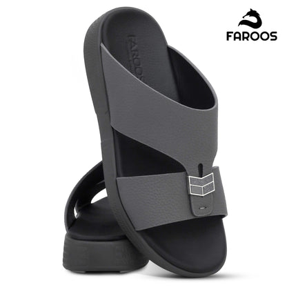 Faroos[F489]M090 Grey Gents Arabic Sandal