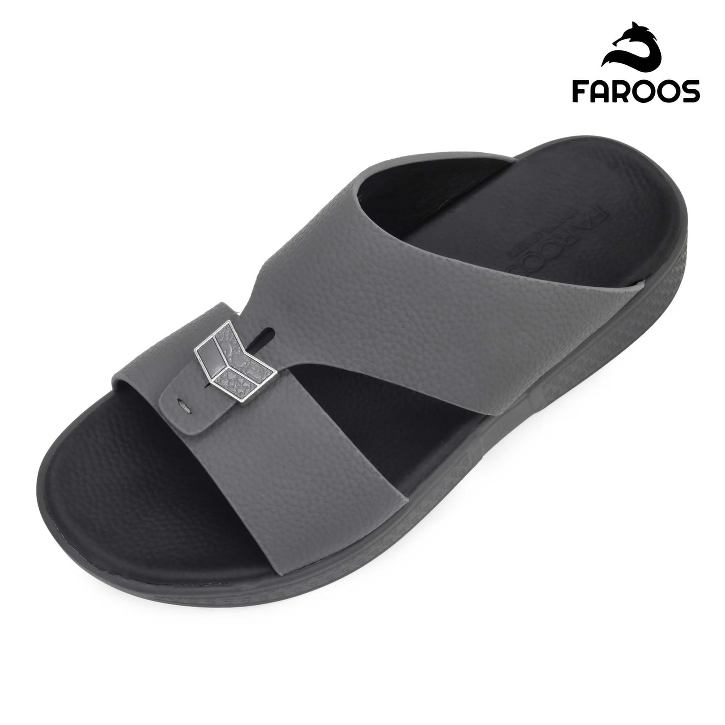Faroos[F489]M090 Grey Gents Arabic Sandal