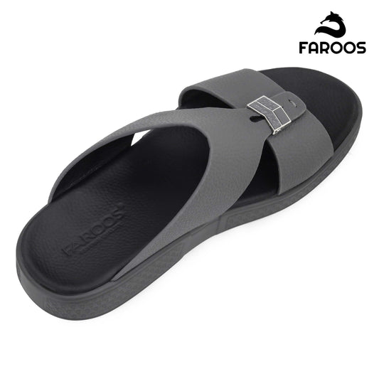 Faroos[F489]M090 Grey Gents Arabic Sandal