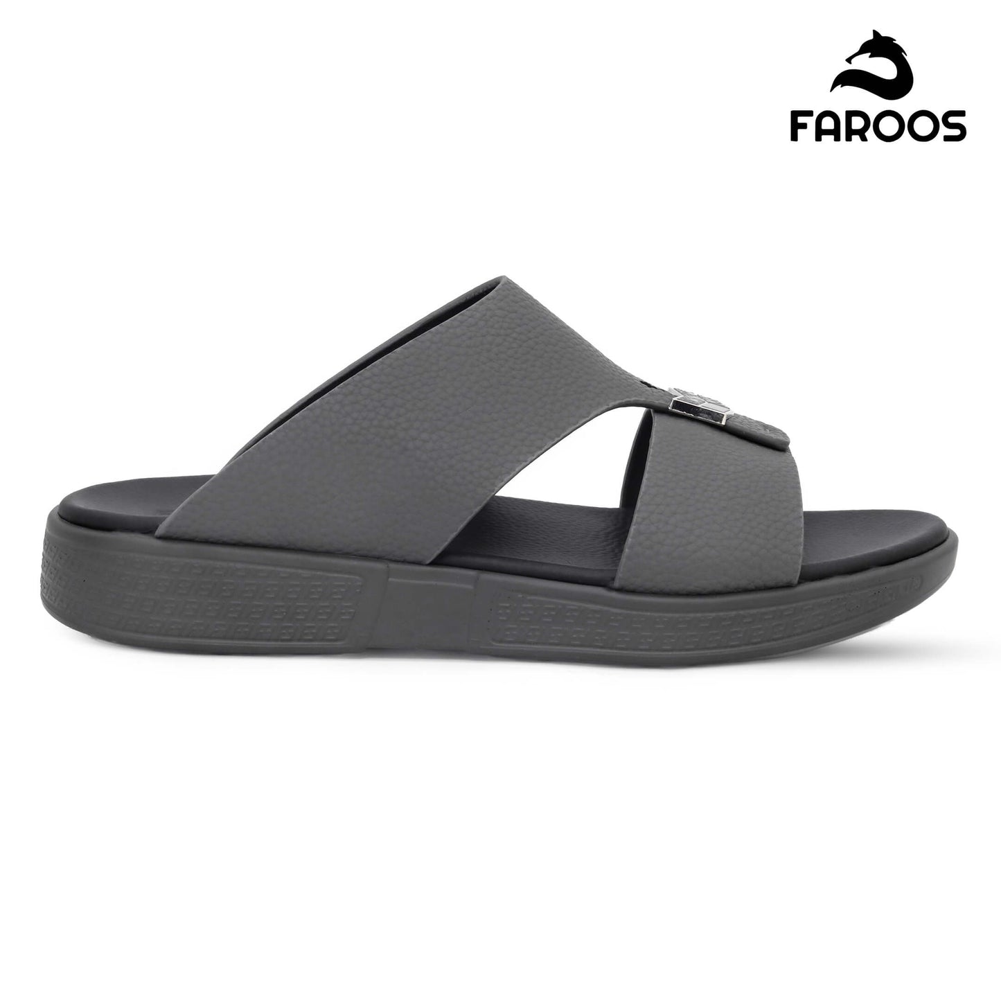 Faroos[F489]M090 Grey Gents Arabic Sandal