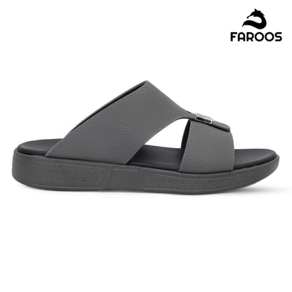 Faroos[F489]M090 Grey Gents Arabic Sandal