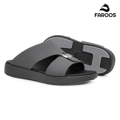 Faroos[F489]M090 Grey Gents Arabic Sandal