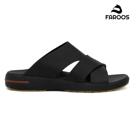 Faroos[F412]M200 Full Black Gents Arabic Sandal
